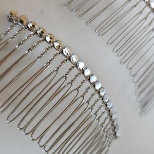 Silver Rhinestone Hair Combs - Decorative Hair Accessory